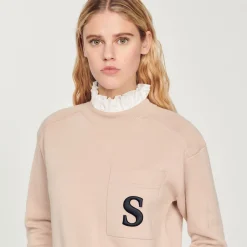 Shop Sweater With Contrasting Ruffled Collar Women Sweaters & Cardigans