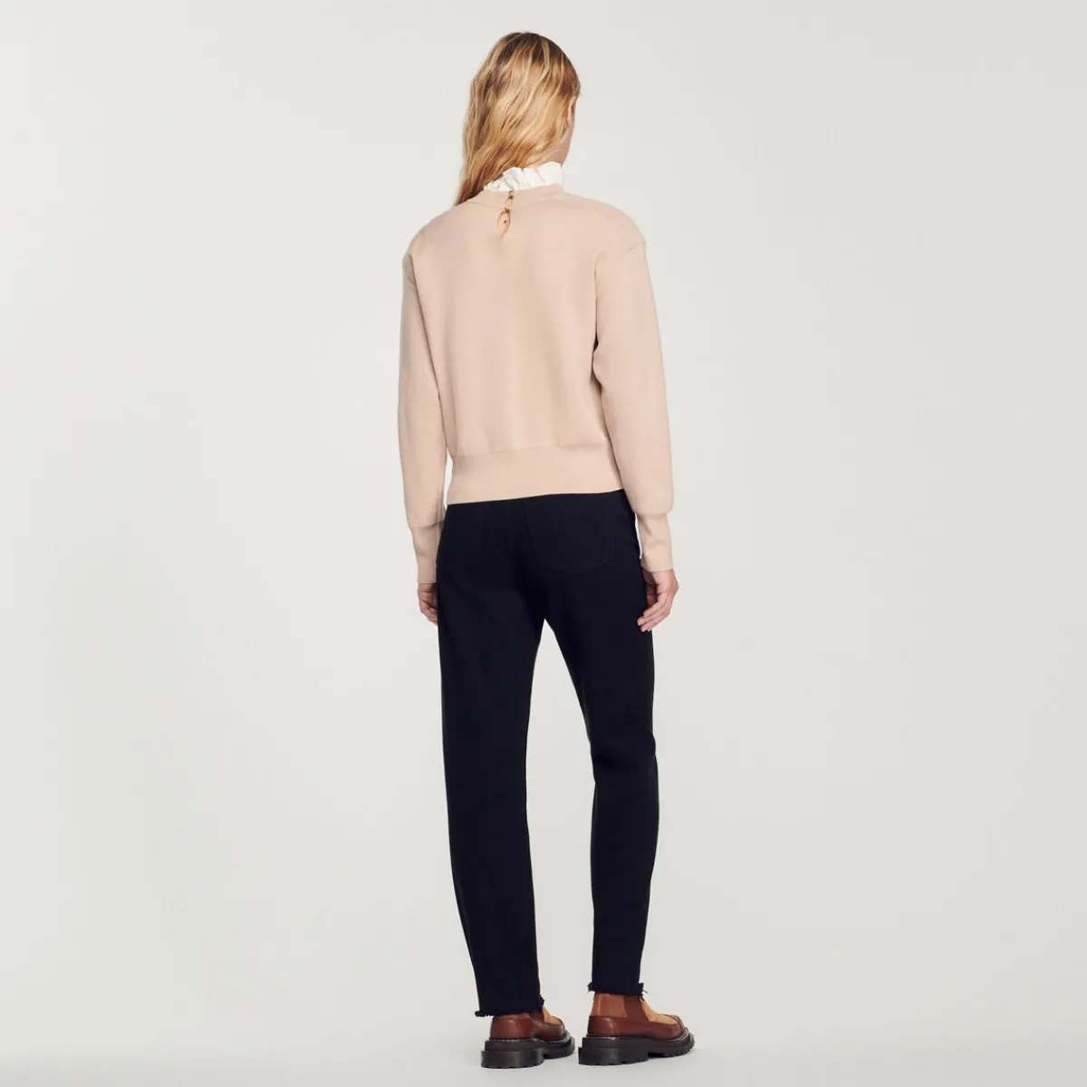 Shop Sweater With Contrasting Ruffled Collar Women Sweaters & Cardigans