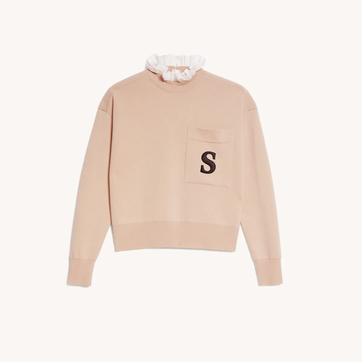 Shop Sweater With Contrasting Ruffled Collar Women Sweaters & Cardigans