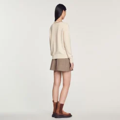 Best Sale Sweater With Contrasting V-Neck Women Sweaters & Cardigans