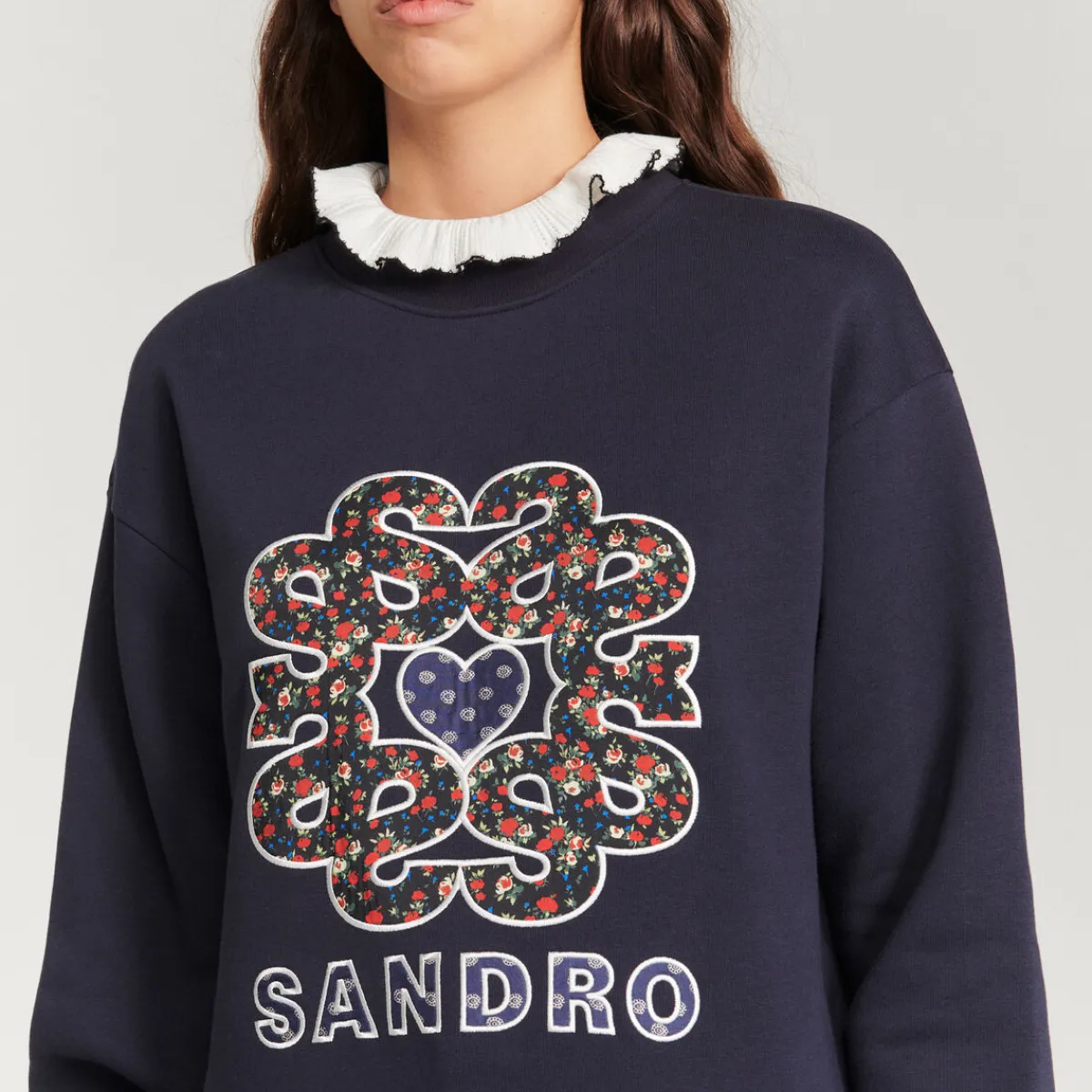 Cheap Sweatshirt With Contrasting Neck Women Sweaters & Cardigans