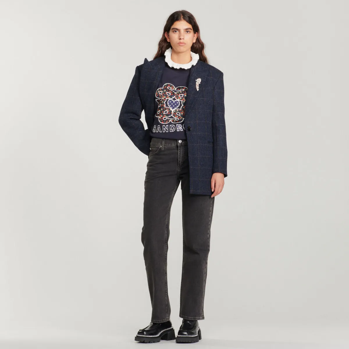 Cheap Sweatshirt With Contrasting Neck Women Sweaters & Cardigans