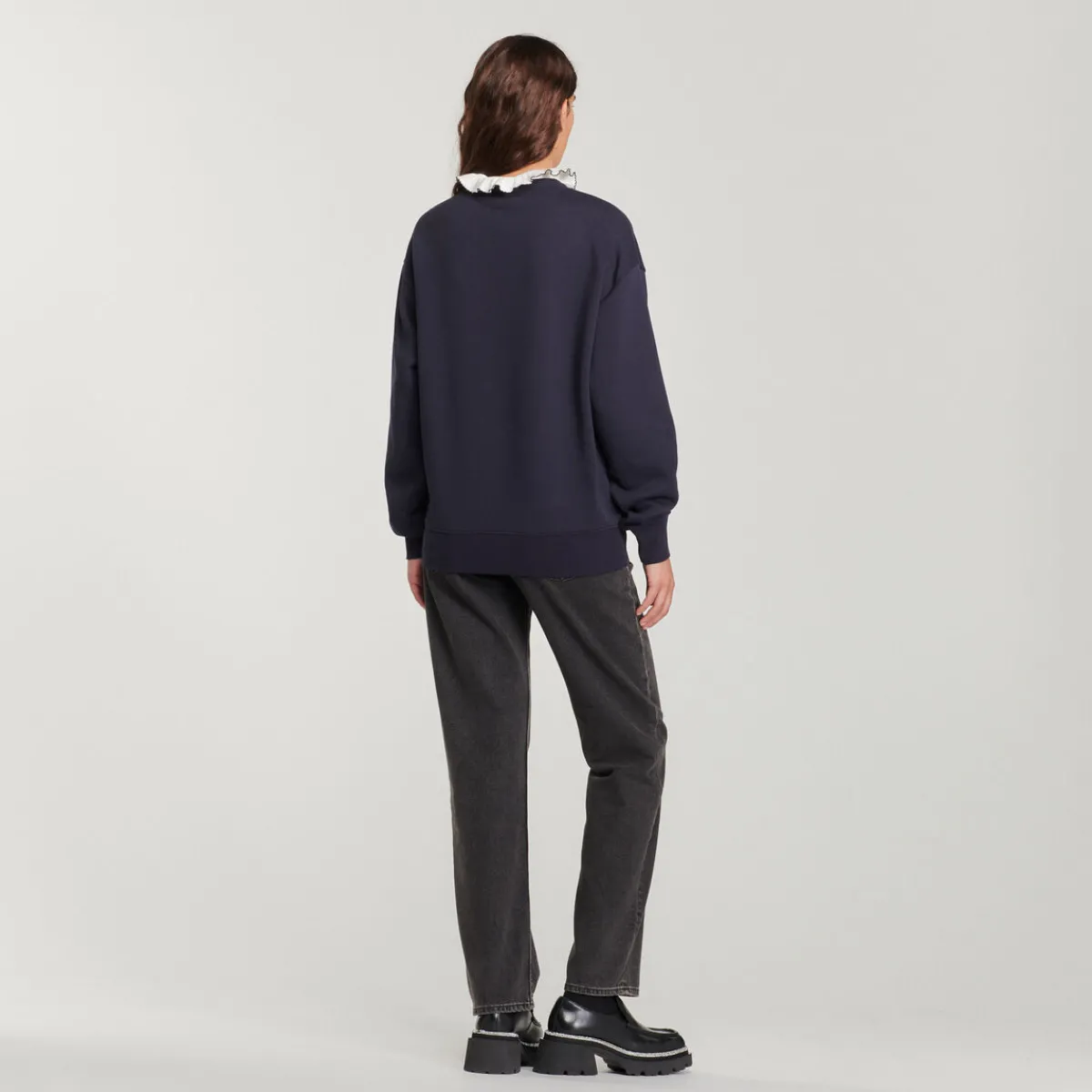 Cheap Sweatshirt With Contrasting Neck Women Sweaters & Cardigans