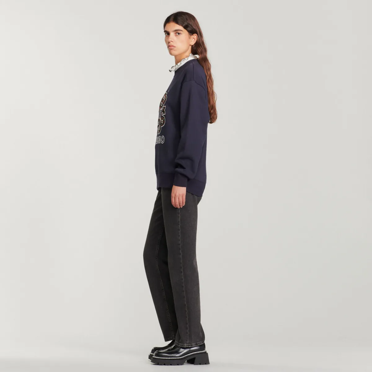 Cheap Sweatshirt With Contrasting Neck Women Sweaters & Cardigans