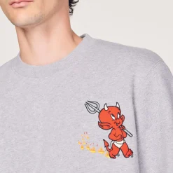 Cheap Sweatshirt With Hot Stuff Print Men Sweatshirts