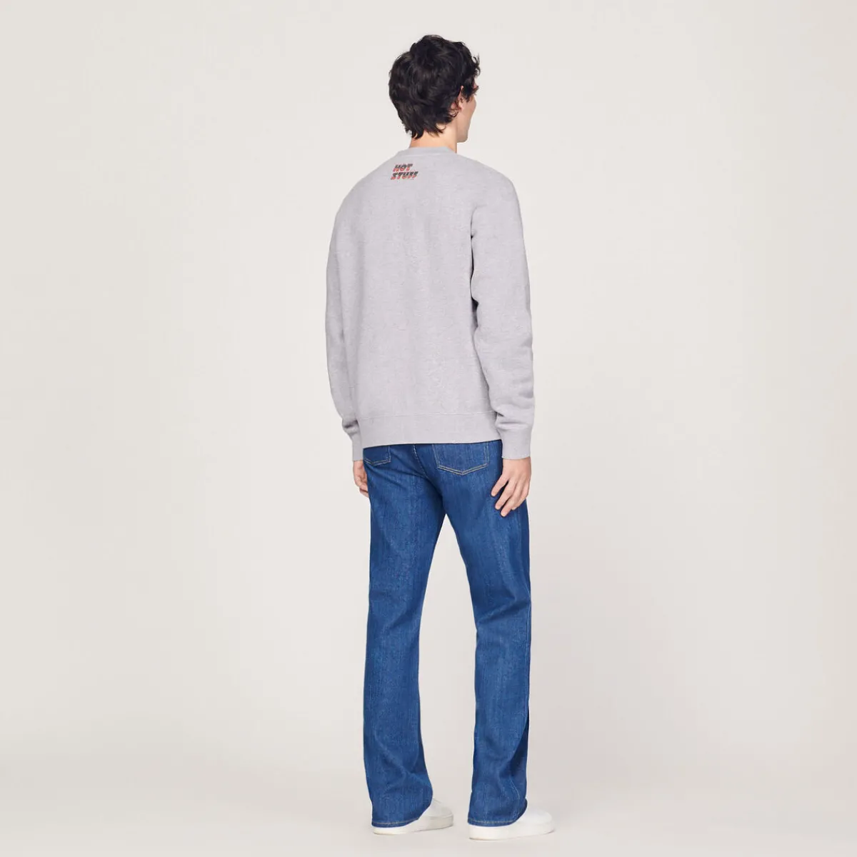 Cheap Sweatshirt With Hot Stuff Print Men Sweatshirts