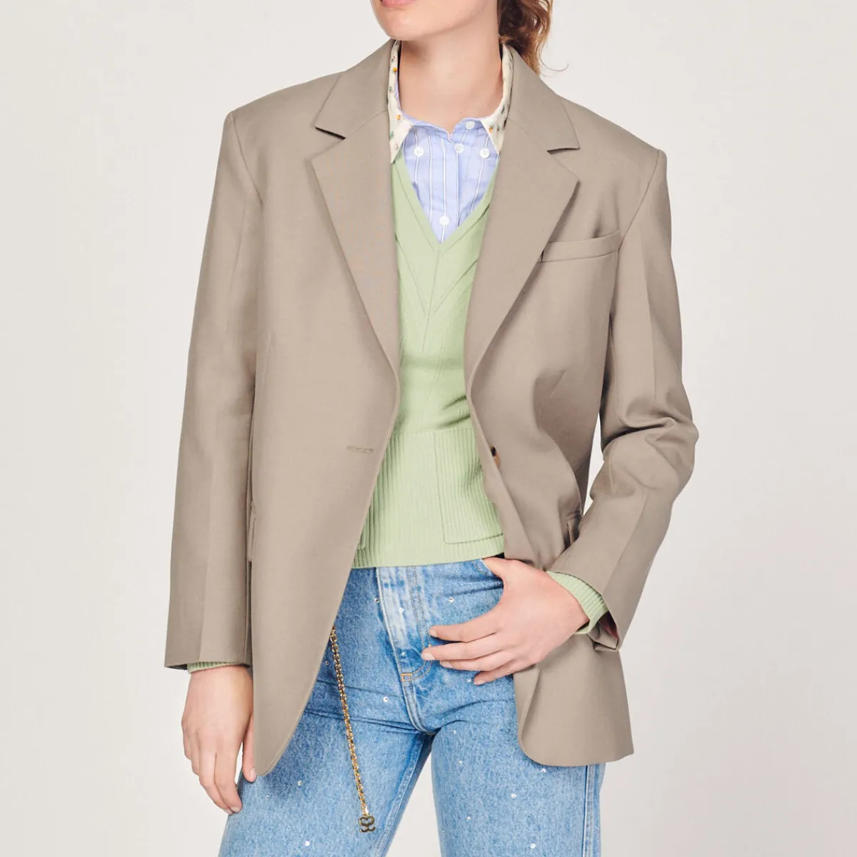Cheap Tailored Jacket With Pockets Women Matching Sets