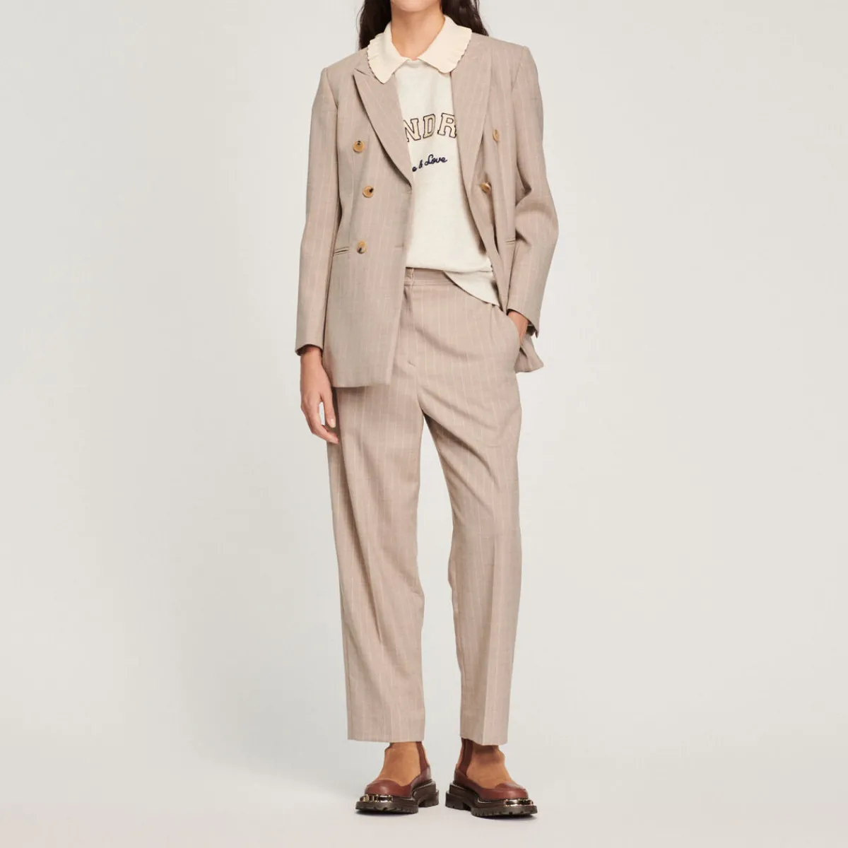 Best Tailored Pinstripe Jacket Women Matching Sets