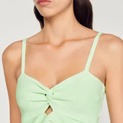 Cheap Tied Crop Top Women Sweaters & Cardigans