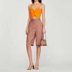 Cheap Tied Crop Top Women Sweaters & Cardigans