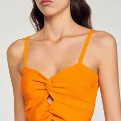 Cheap Tied Crop Top Women Sweaters & Cardigans