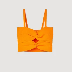 Cheap Tied Crop Top Women Sweaters & Cardigans