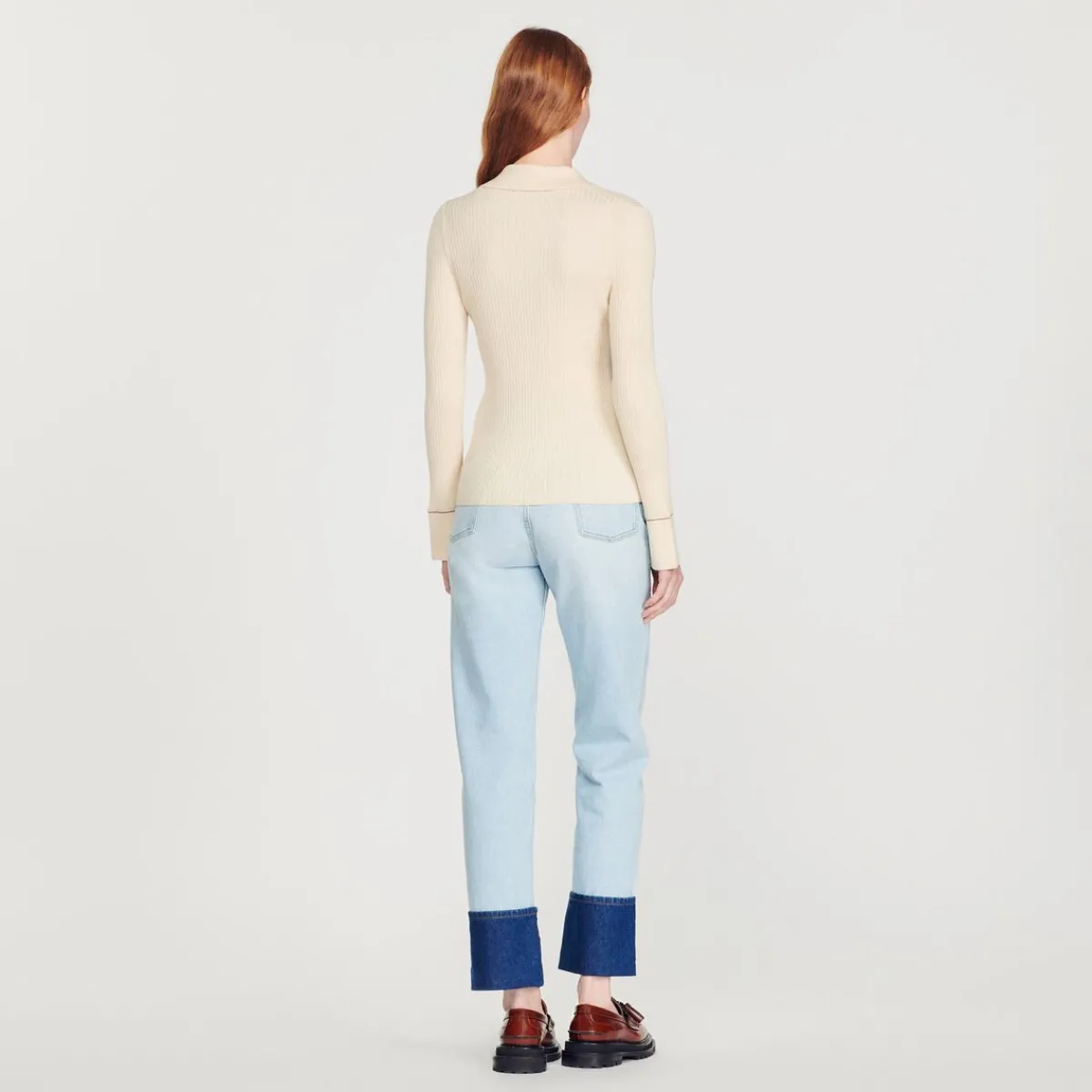 Online Topstitched Fine Knit Cardigan Women Sweaters & Cardigans