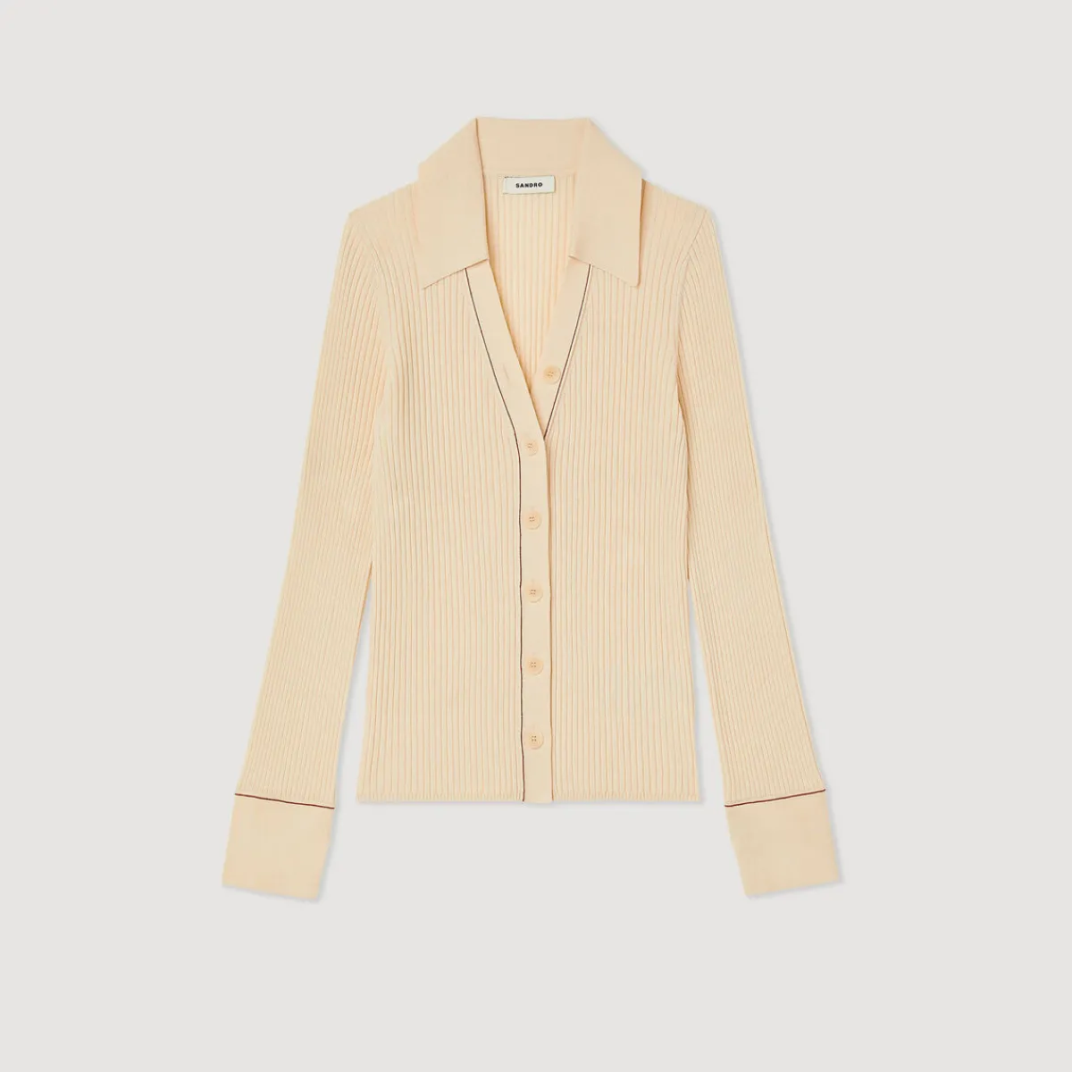 Online Topstitched Fine Knit Cardigan Women Sweaters & Cardigans