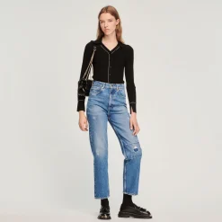 Best Sale Topstitched Fine Knit Cardigan Women Sweaters & Cardigans