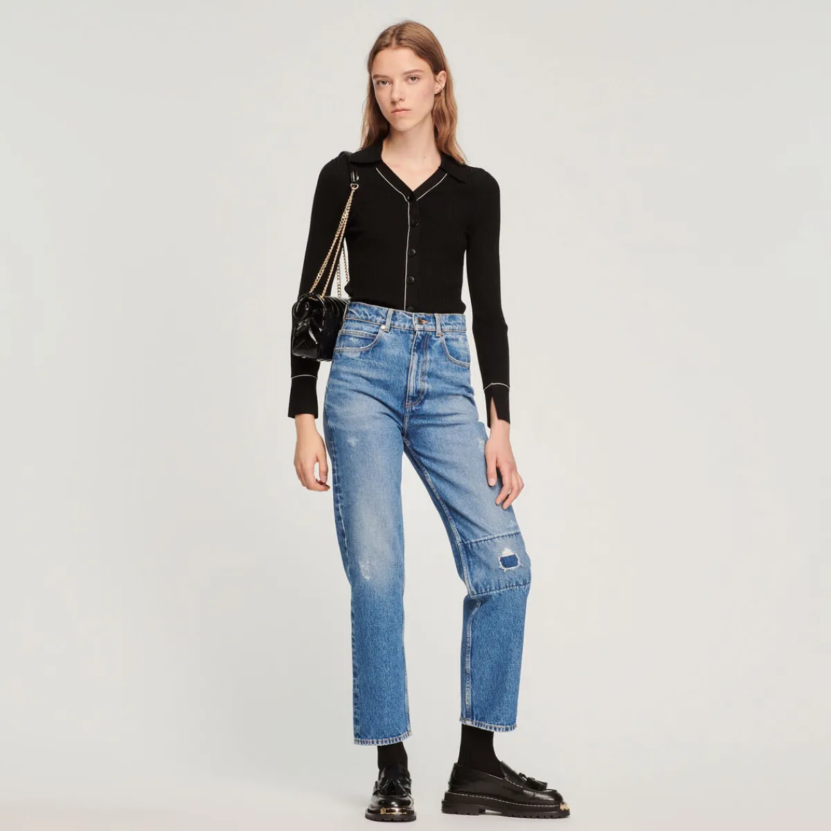 Best Sale Topstitched Fine Knit Cardigan Women Sweaters & Cardigans