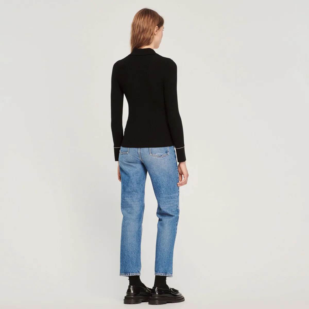 Best Sale Topstitched Fine Knit Cardigan Women Sweaters & Cardigans