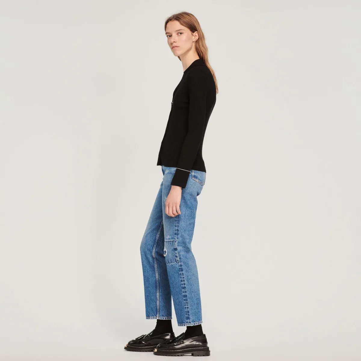 Best Sale Topstitched Fine Knit Cardigan Women Sweaters & Cardigans