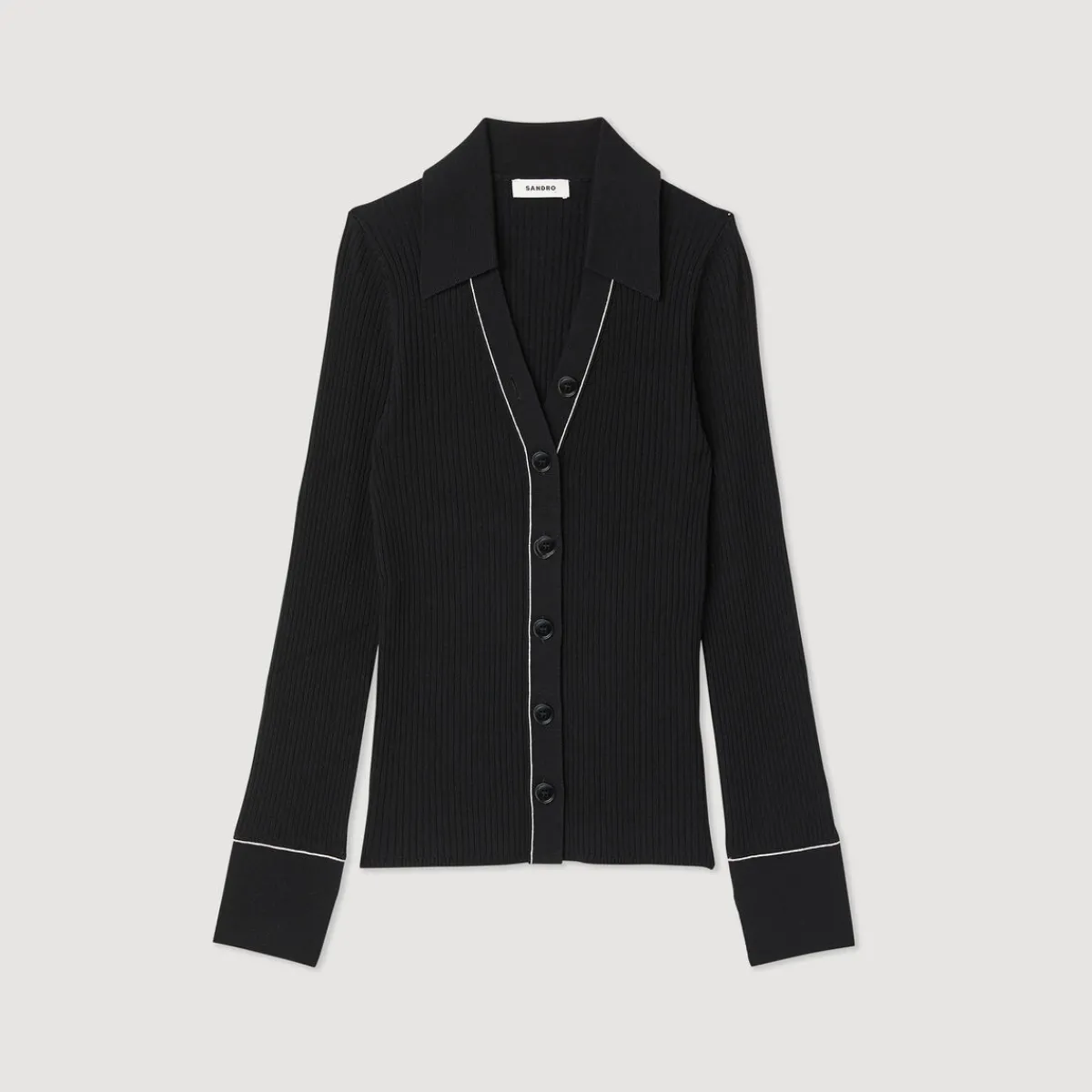 Best Sale Topstitched Fine Knit Cardigan Women Sweaters & Cardigans