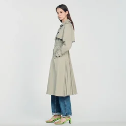 Flash Sale Trench Coat With Pleated Back Women Coats