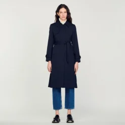 Sale Trench Coat With Pleated Inset Women Coats