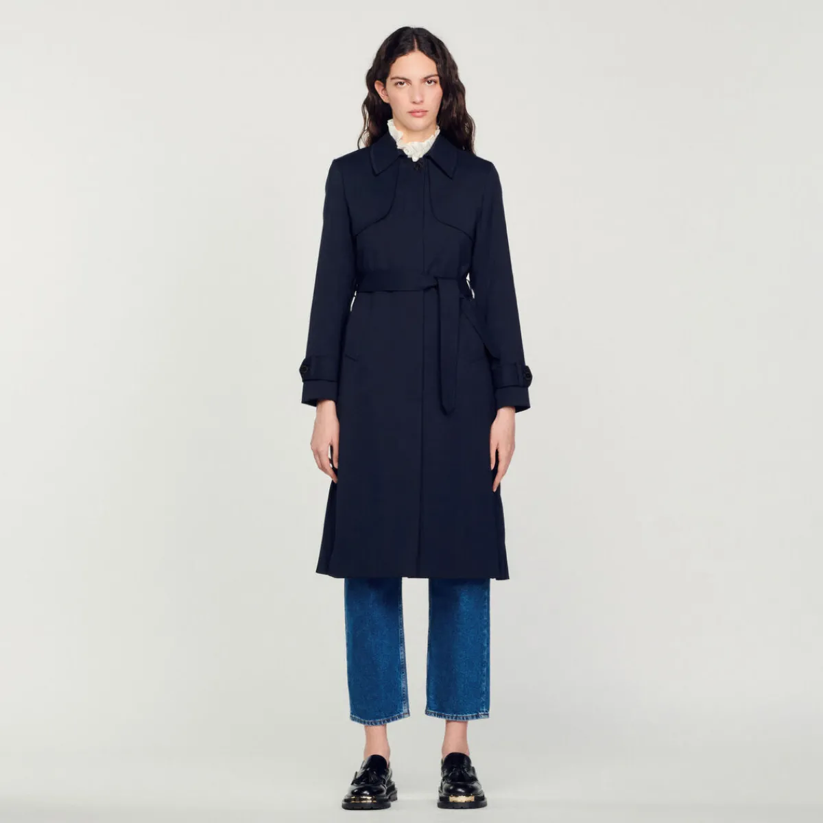 Sale Trench Coat With Pleated Inset Women Coats