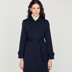 Sale Trench Coat With Pleated Inset Women Coats