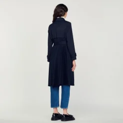 Sale Trench Coat With Pleated Inset Women Coats