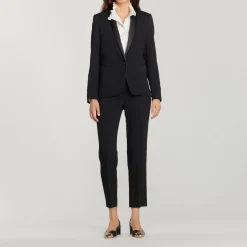 New Tuxedo Jacket With Satin Inset Women Jackets & Blazers