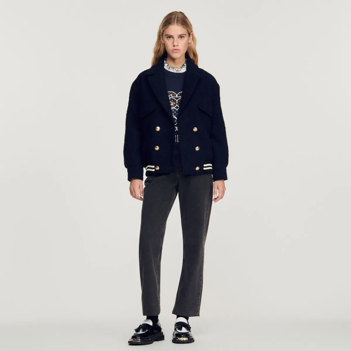 Flash Sale Tweed Blouson Jacket Women Jackets & Blazers