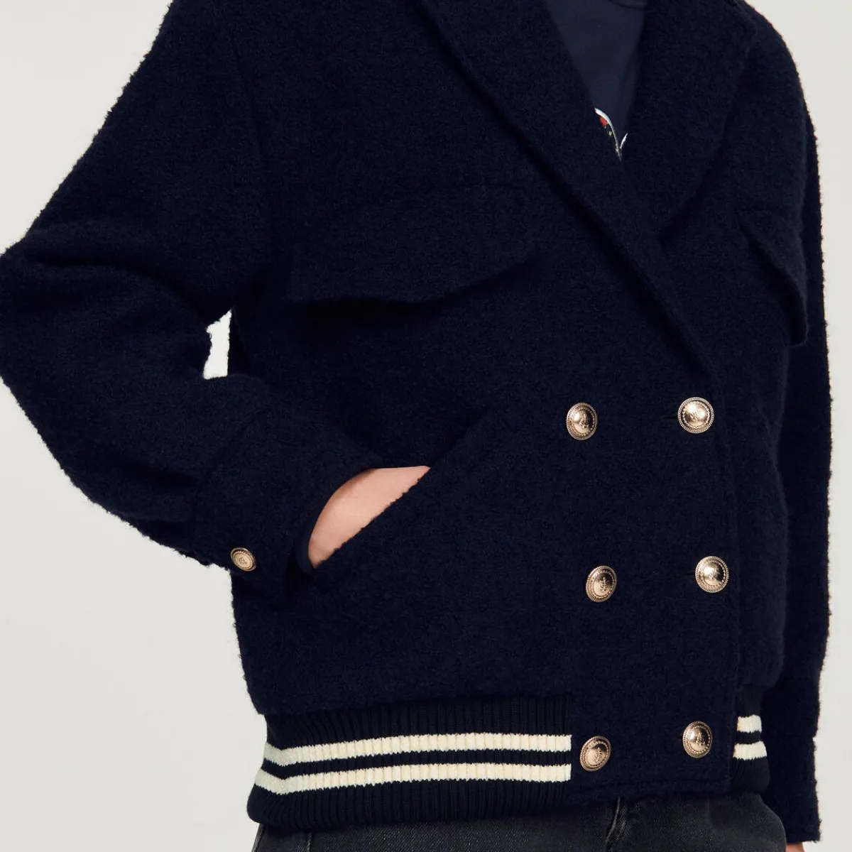 Flash Sale Tweed Blouson Jacket Women Jackets & Blazers