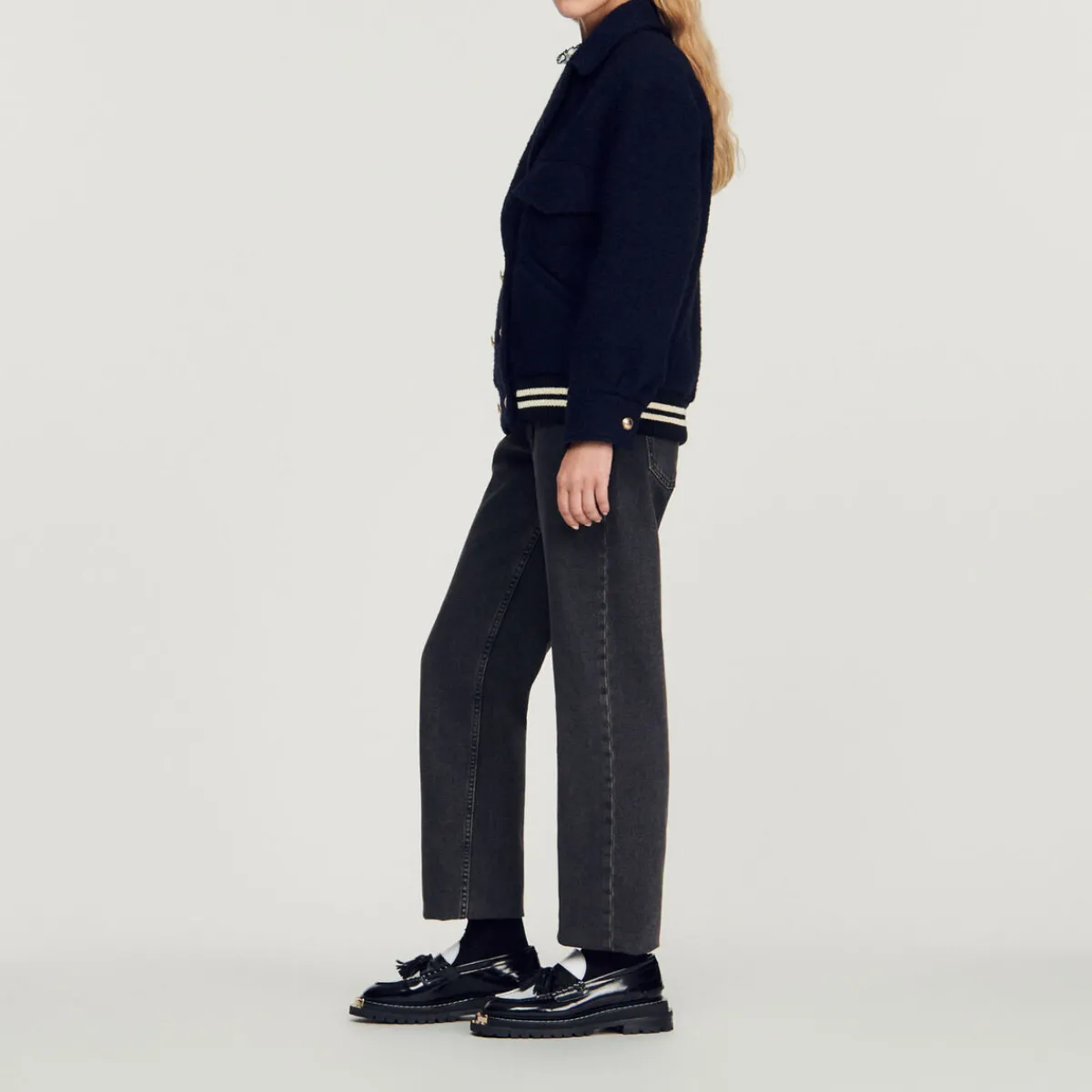 Flash Sale Tweed Blouson Jacket Women Jackets & Blazers