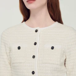 Cheap Tweed Coatigan Women Matching Sets