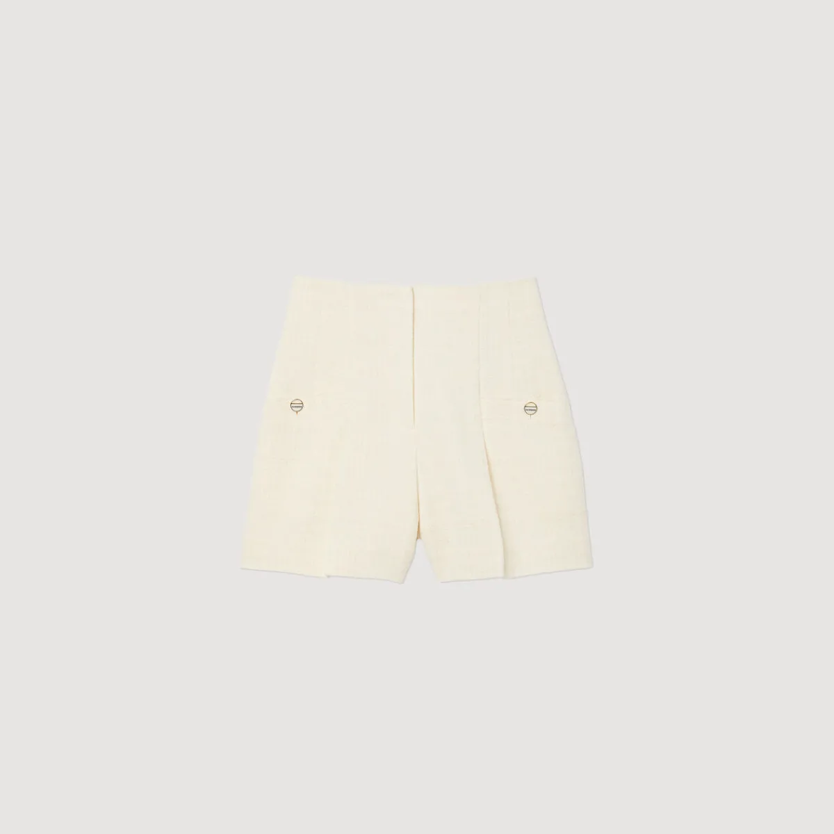 Cheap Tweed High-Waisted Shorts Women Matching Sets