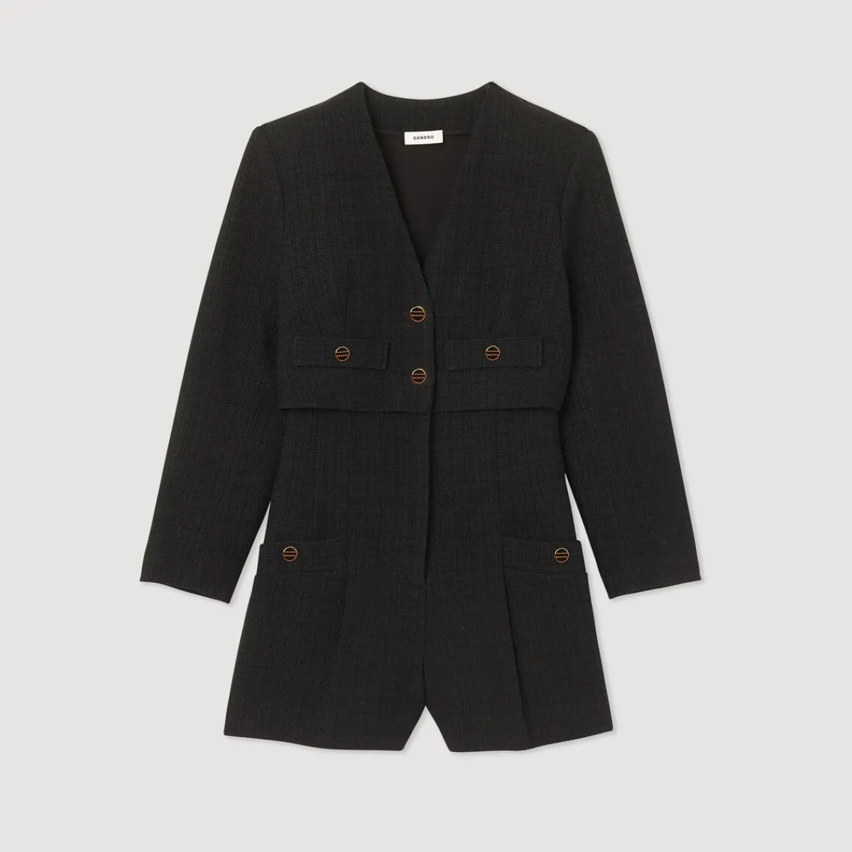Outlet Tweed Playsuit Women Jumpsuits