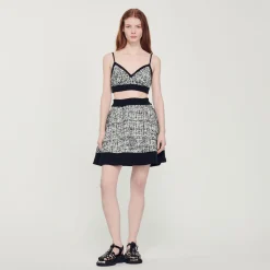 Sale Tweed Skater Skirt Women Matching Sets
