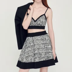 Sale Tweed Skater Skirt Women Matching Sets
