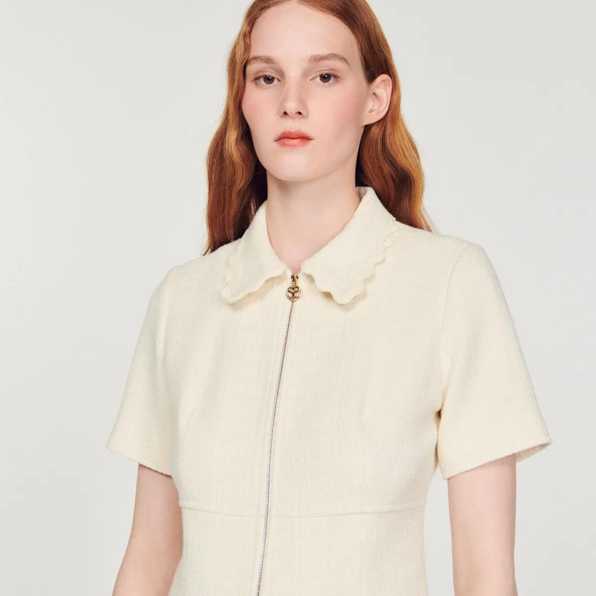 New Tweed Zip Dress Women Dresses