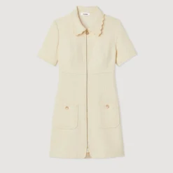New Tweed Zip Dress Women Dresses