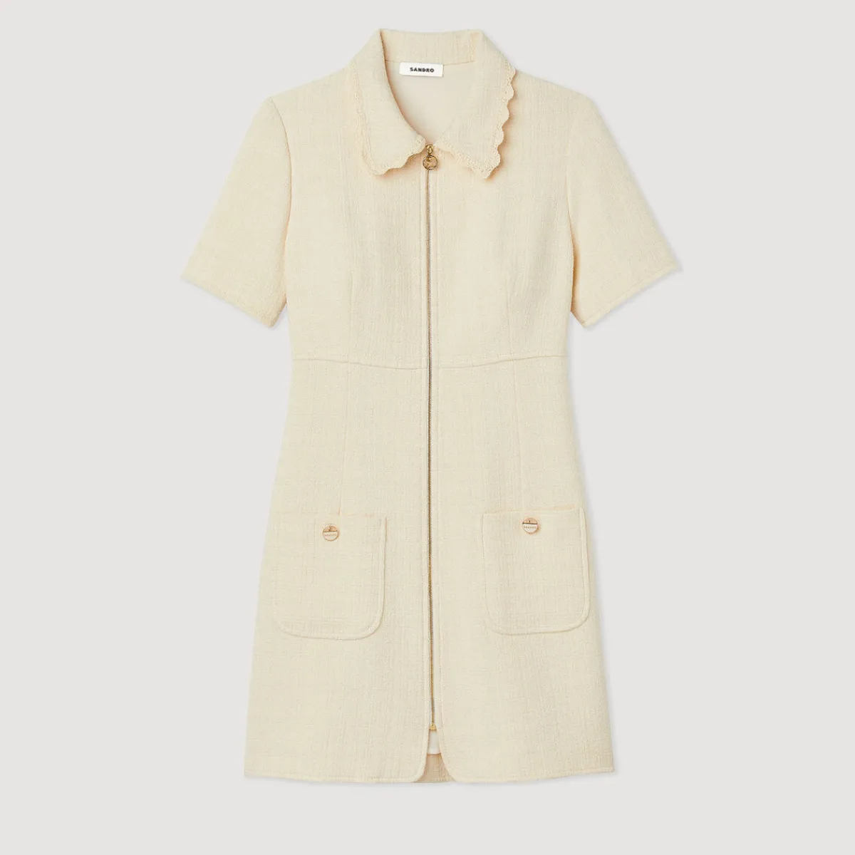 New Tweed Zip Dress Women Dresses