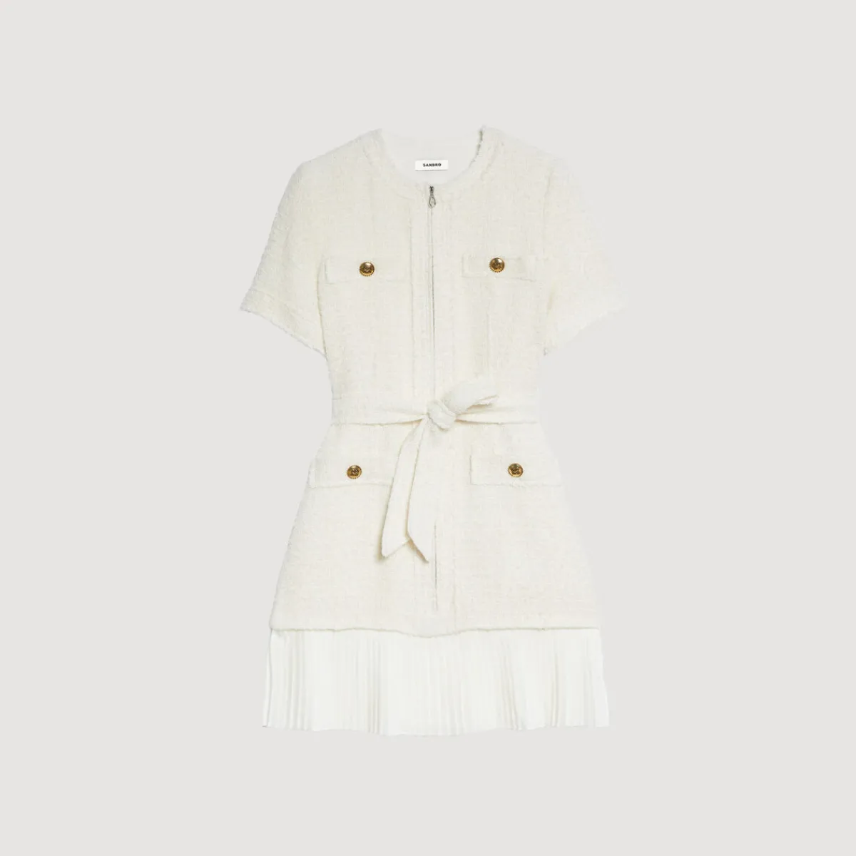 Flash Sale Tweed-Effect Woolen Coat Dress Women Dresses