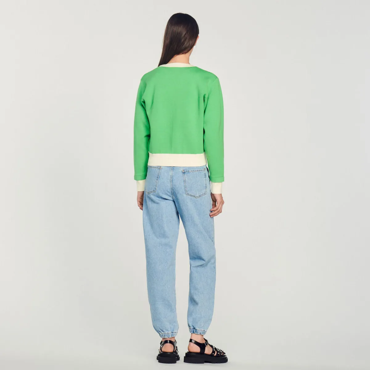 Best Two-Tone Cardigan With Buttons Women Sweaters & Cardigans