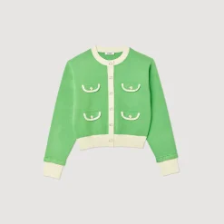 Best Two-Tone Cardigan With Buttons Women Sweaters & Cardigans