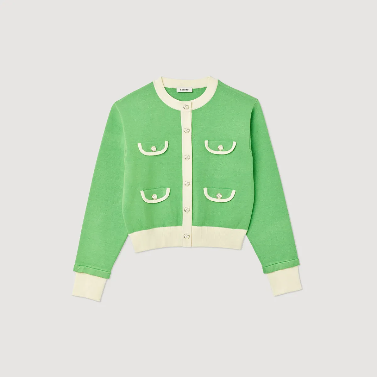 Best Two-Tone Cardigan With Buttons Women Sweaters & Cardigans