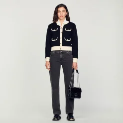 Online Two-Tone Cardigan With Buttons Women Sweaters & Cardigans