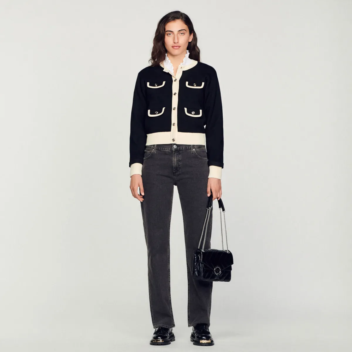 Online Two-Tone Cardigan With Buttons Women Sweaters & Cardigans