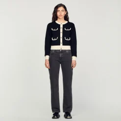 Online Two-Tone Cardigan With Buttons Women Sweaters & Cardigans