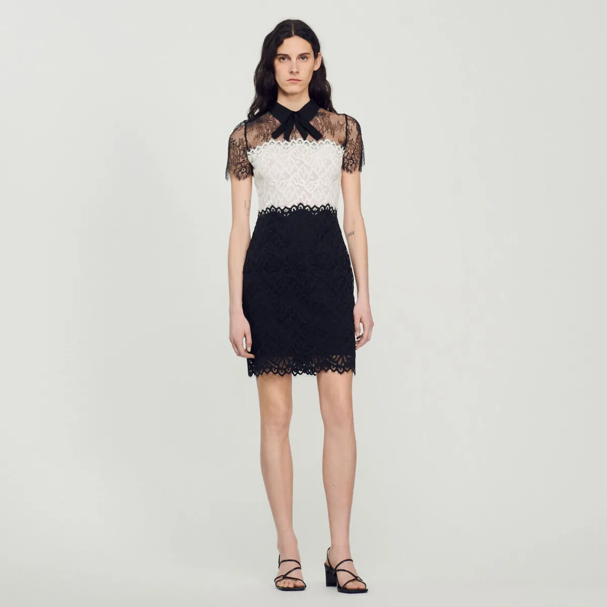 Cheap Two-Tone Lace Dress Women Dresses