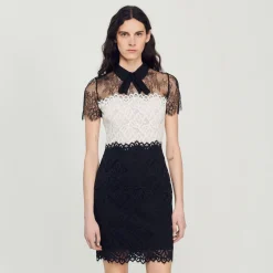 Cheap Two-Tone Lace Dress Women Dresses