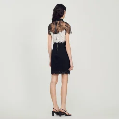 Cheap Two-Tone Lace Dress Women Dresses